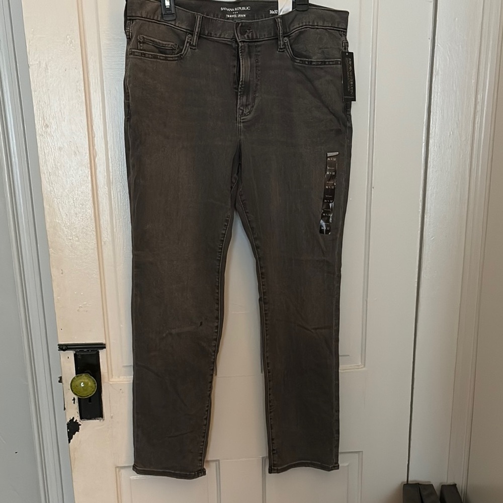 Banana Republic Gray Slim Jeans Travel Jean NWT
